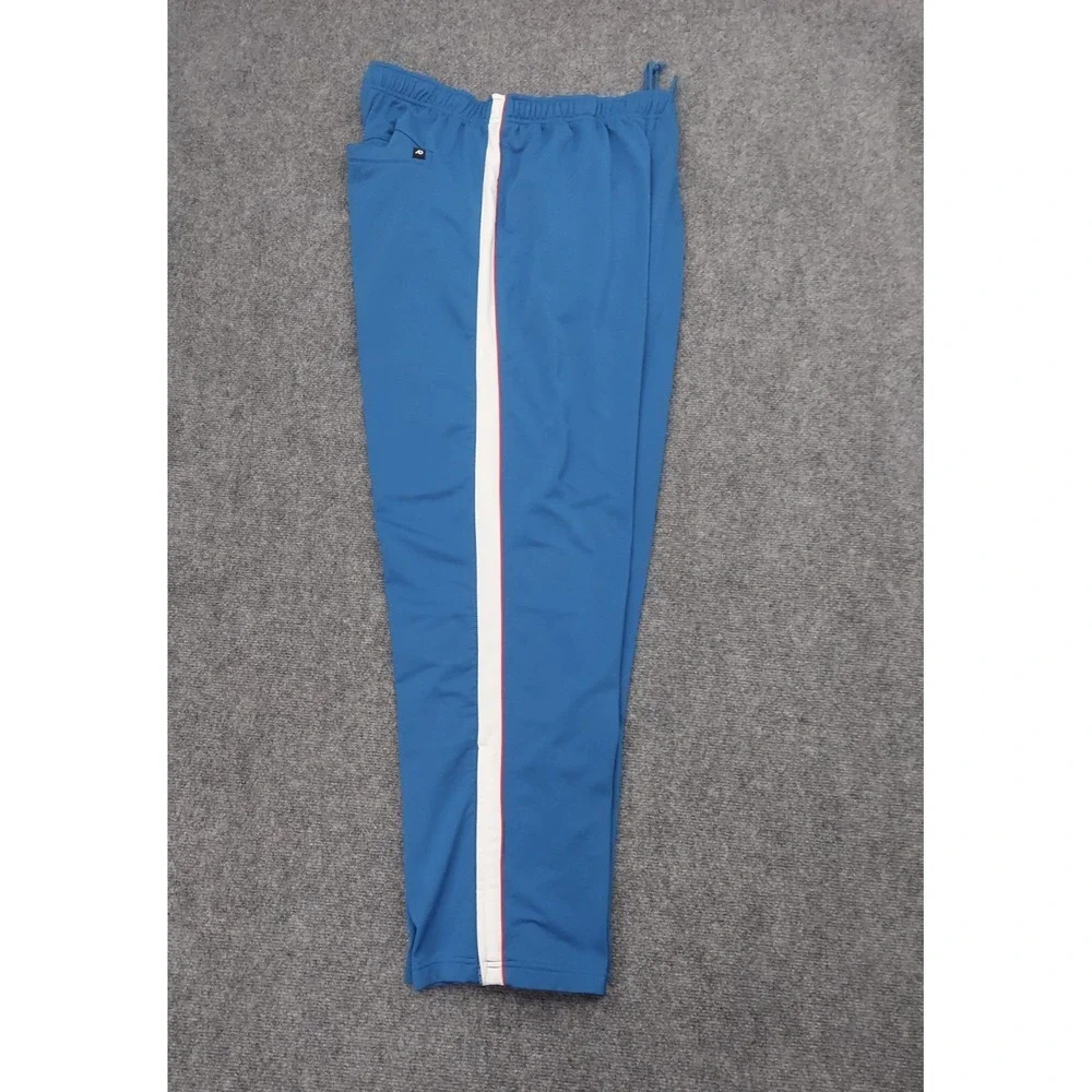 Vtg Nike The Athletic Dept Track Pants Mens XXL 2XL Blue Side Stripes Zip Ankle